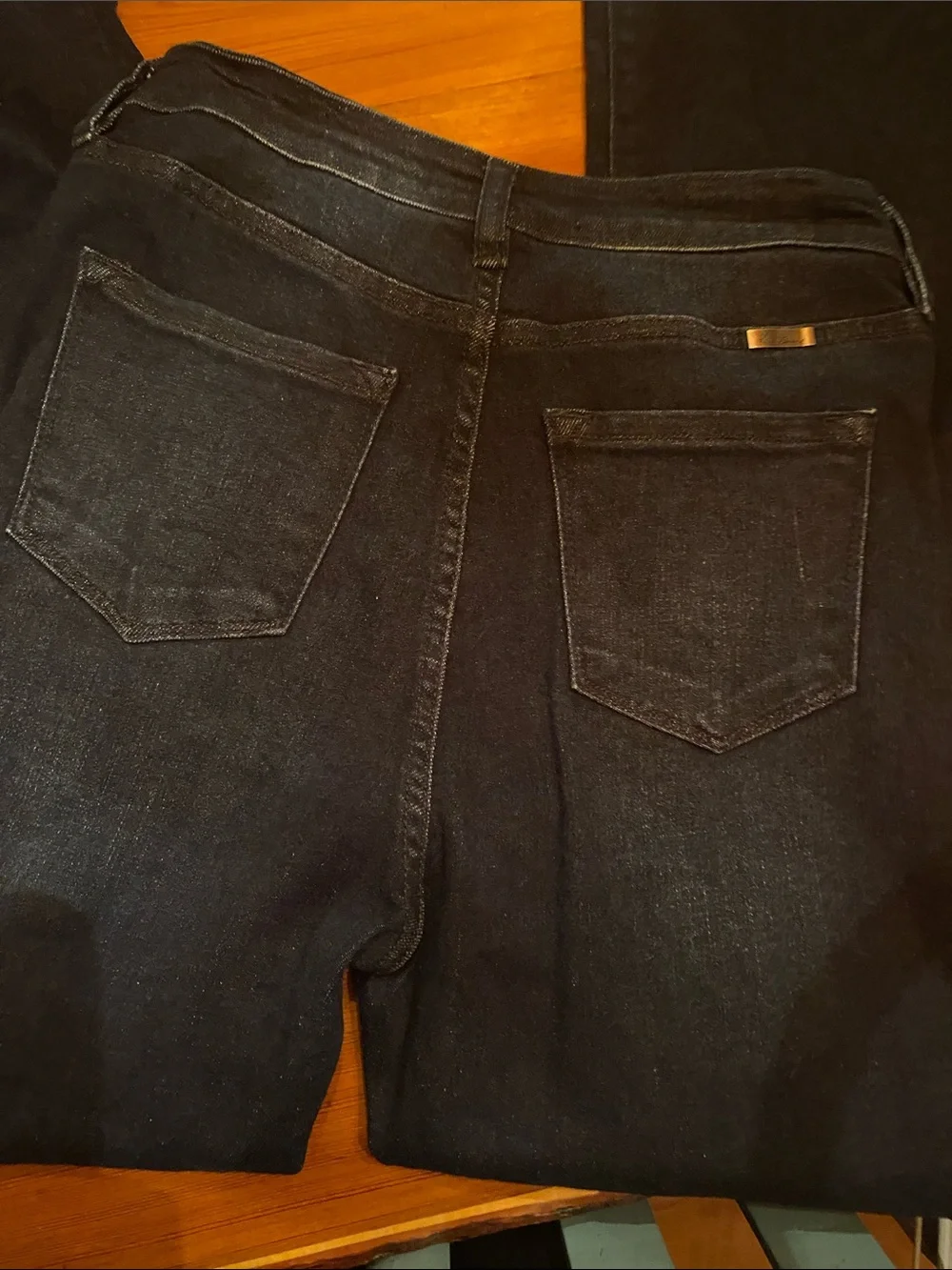 KanCan navy High-Rise Flare Jeans with Raw Hem - Picture 5 of 5